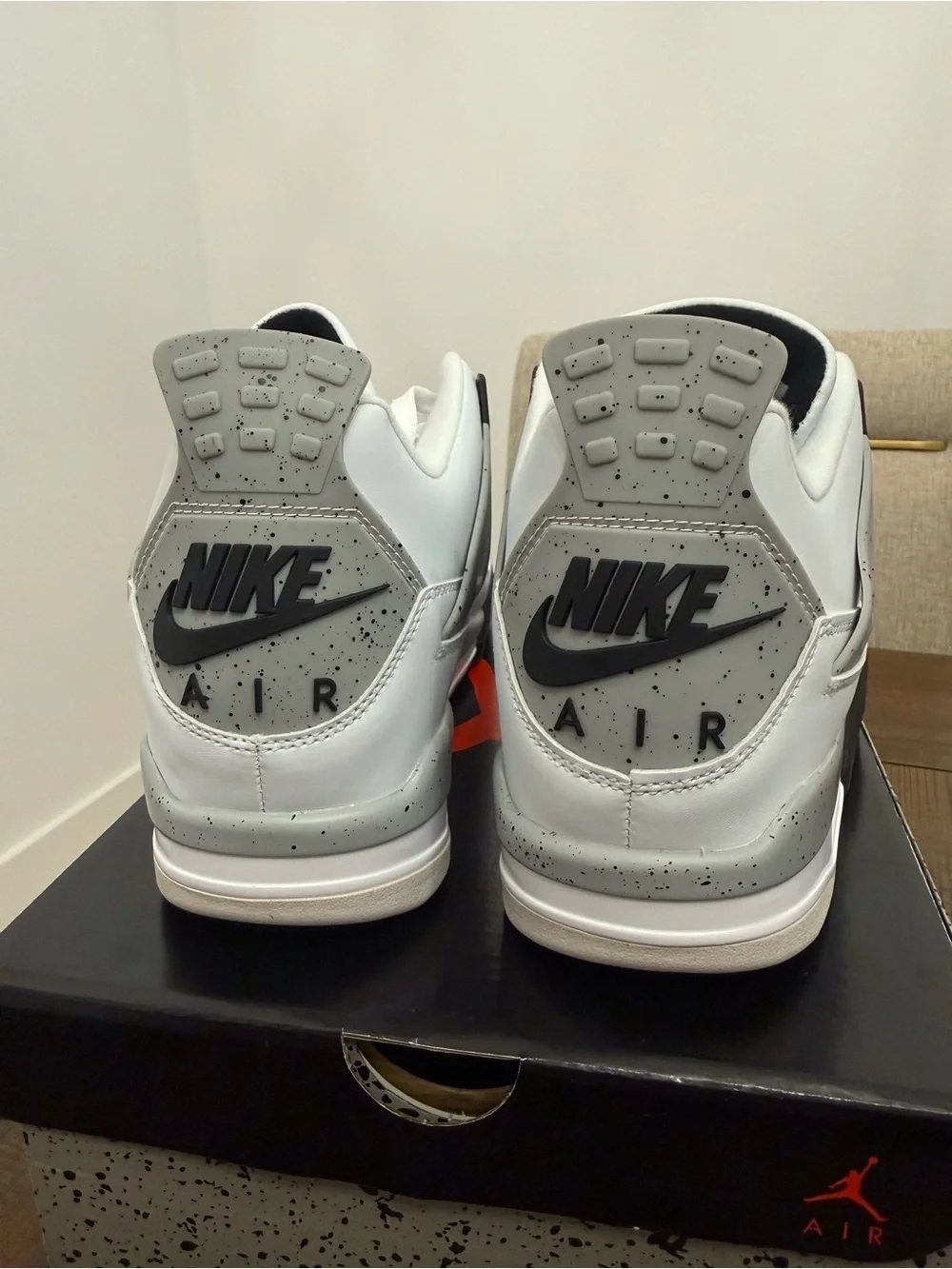 Nike Air Jordan 4 Retro White Cement Men’sSneakers Size 10